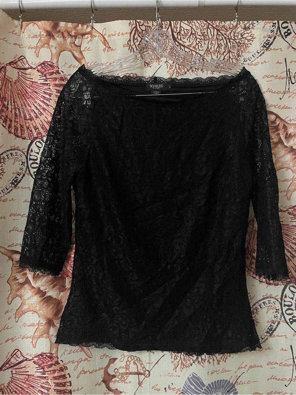 Soaked in Luxury Black Lace Boatneck Blouse